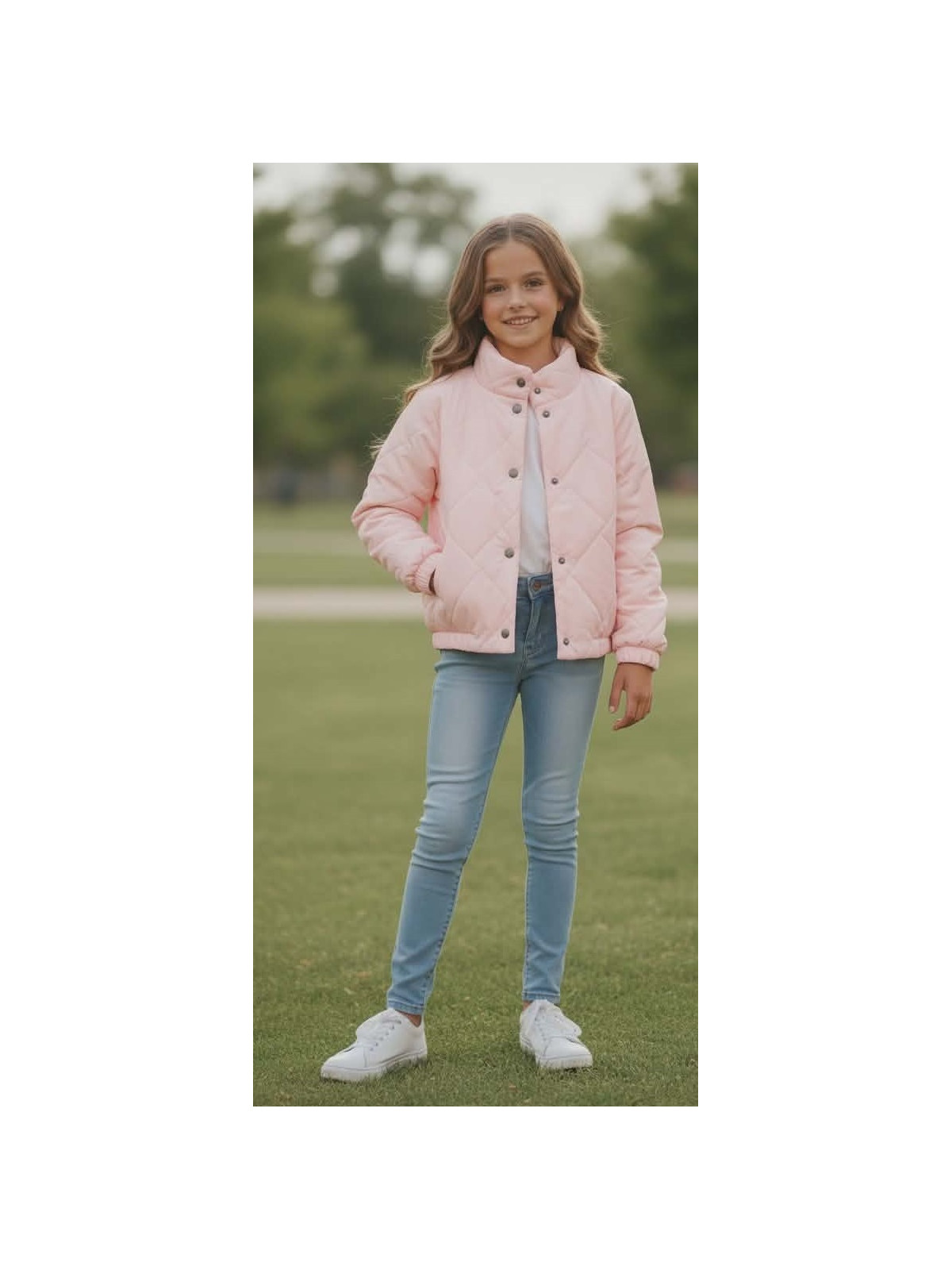 Dievčenská jarná bunda prešívaná 2 farby