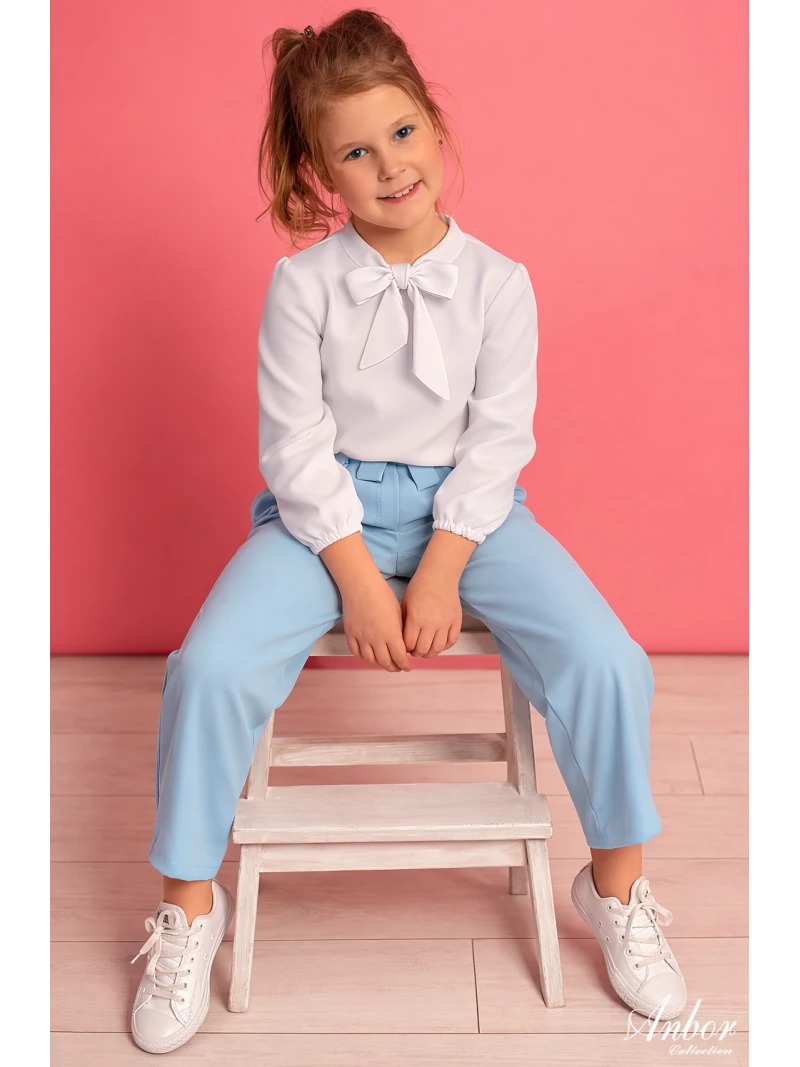 Dievčenská blúzka s viazaním na mašľu