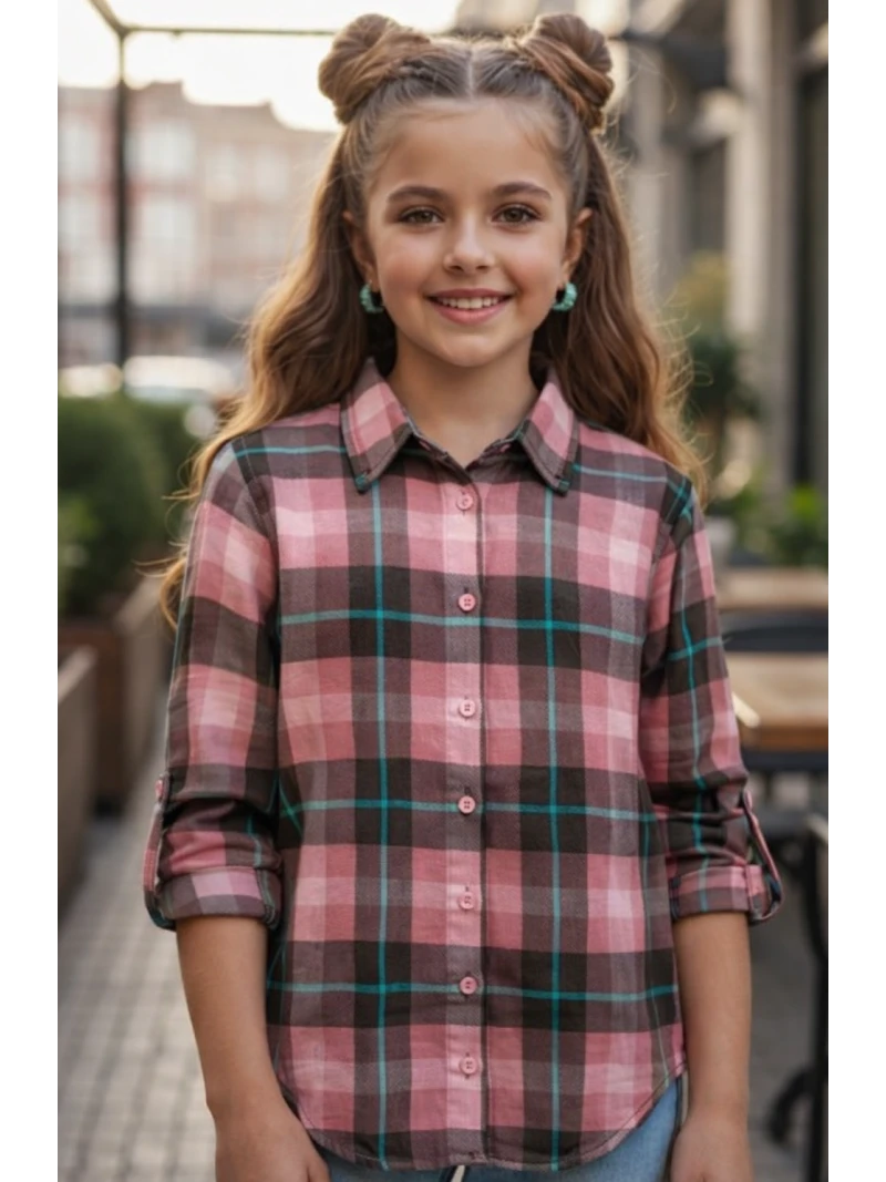 Dievčenská košeľa káro