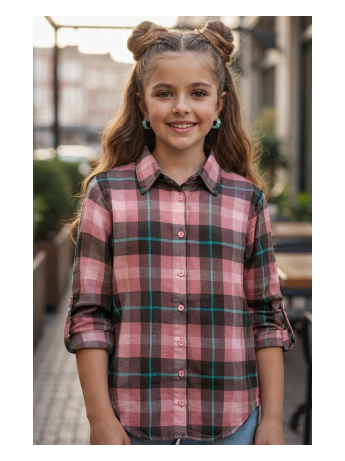 Dievčenská košeľa káro