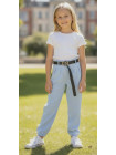 Dievčenské nohavice s opaskom 2 farby