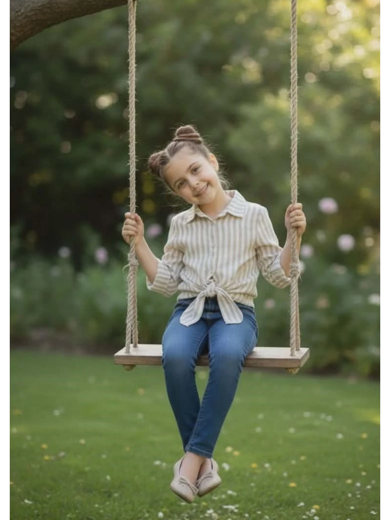 Dievčenská košeľa s viazaním na uzol