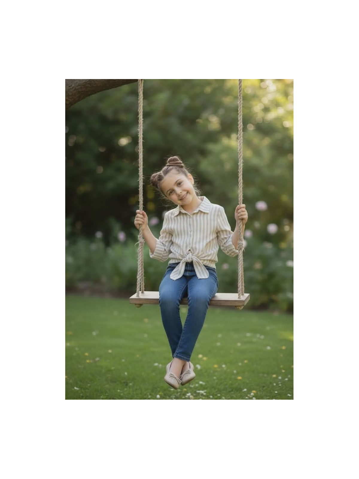 Dievčenská košeľa s viazaním na uzol