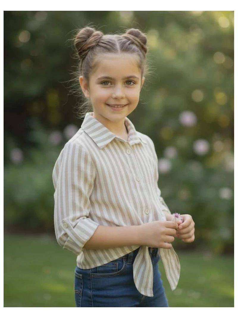 Dievčenská košeľa s viazaním na uzol