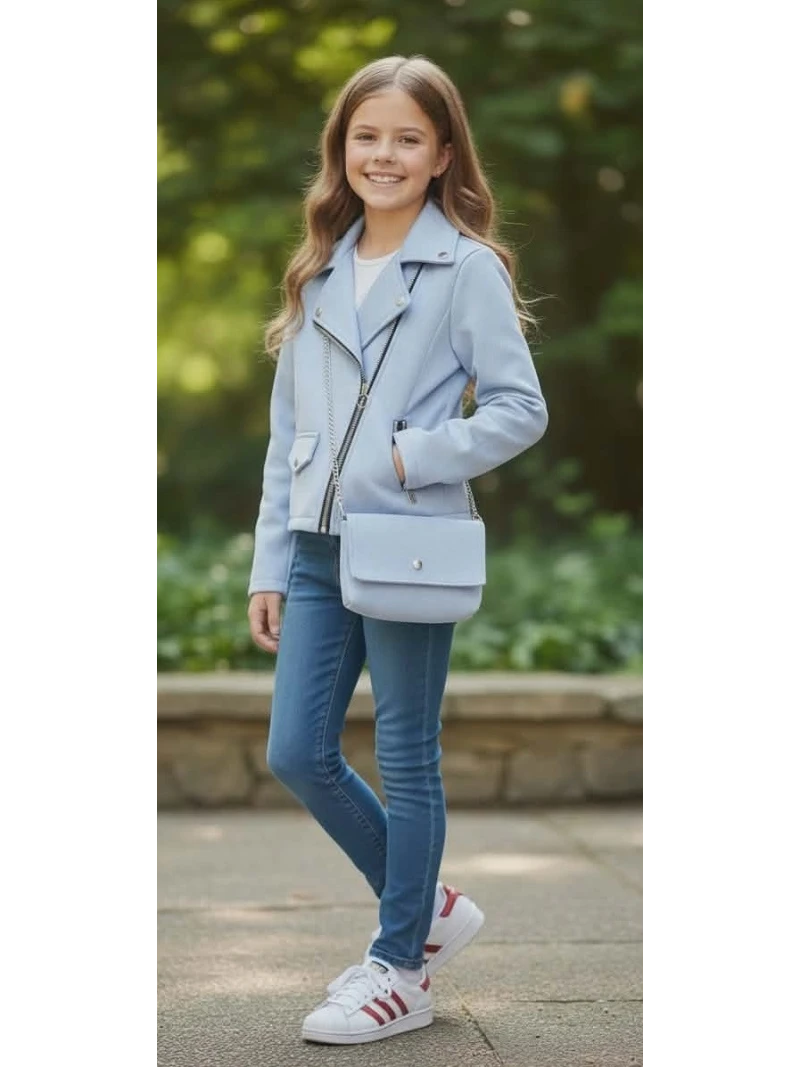 Dievčenská bunda s kabelkou 3 farby