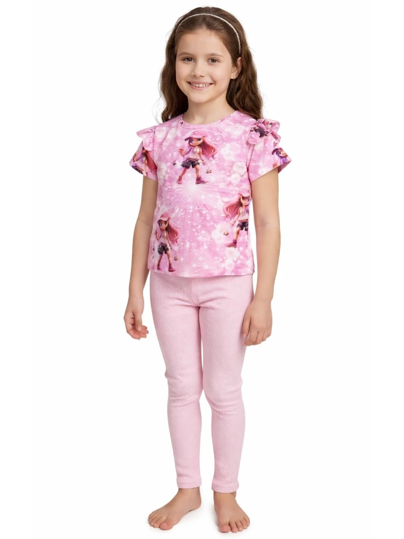 Dievčenské letné tričko s potlačou dievčatka