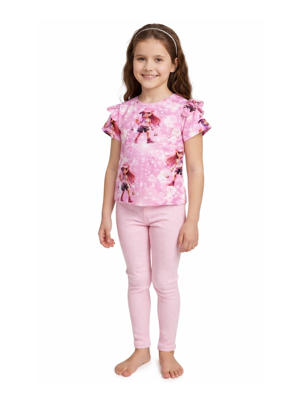 Dievčenské letné tričko s potlačou dievčatka