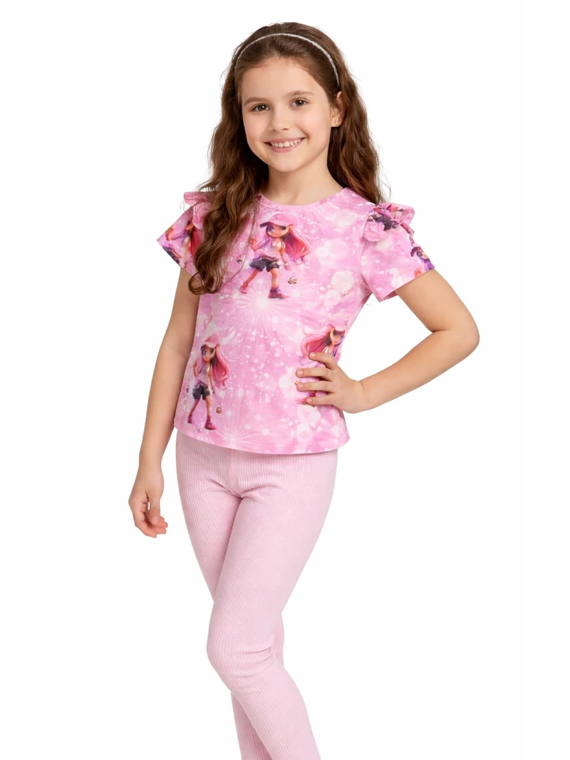 Dievčenské letné tričko s potlačou dievčatka