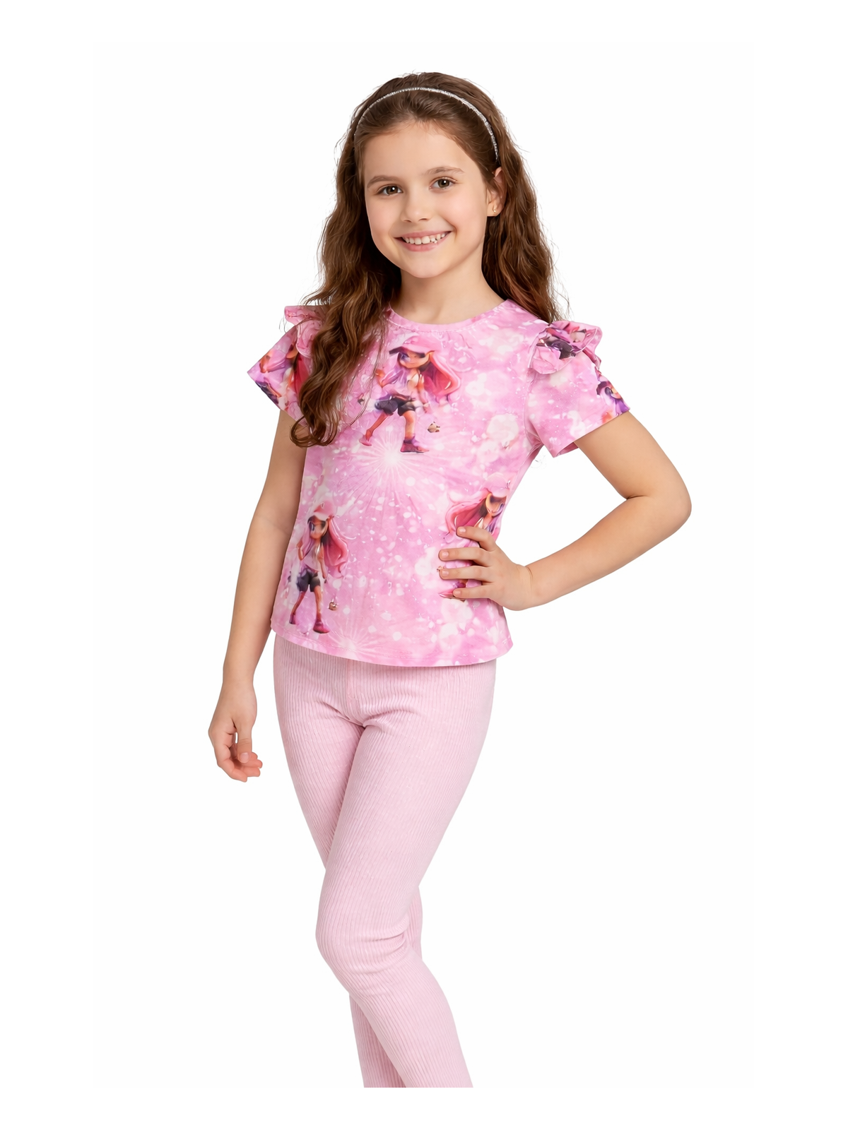 Dievčenské letné tričko s potlačou dievčatka