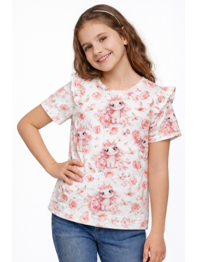 Dievčenské letné tričko s potlačou jednorožca