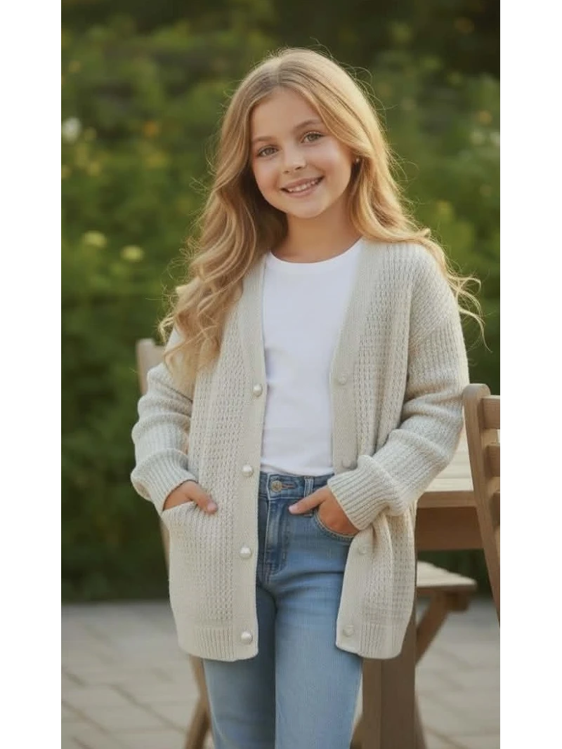 Dievčenský sveter na gombíky 2 farby