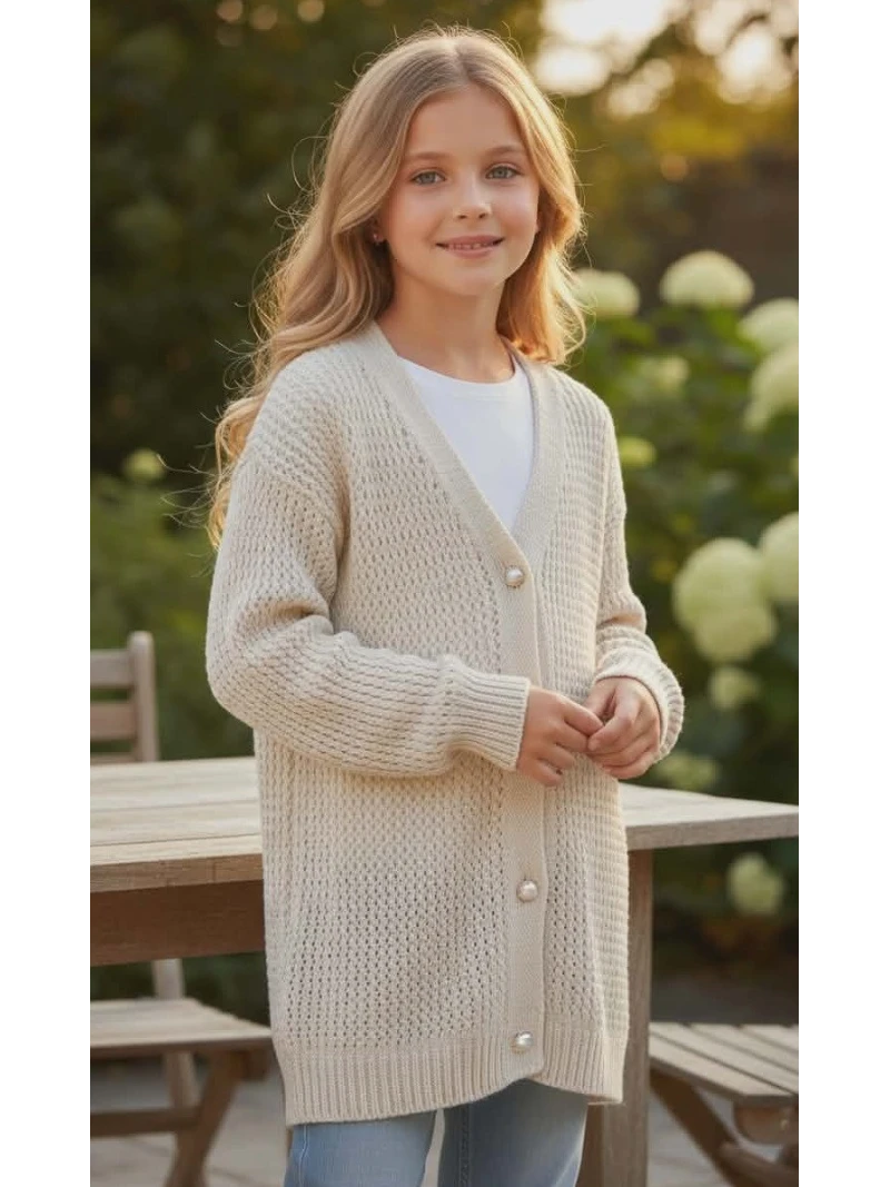 Dievčenský sveter na gombíky 2 farby