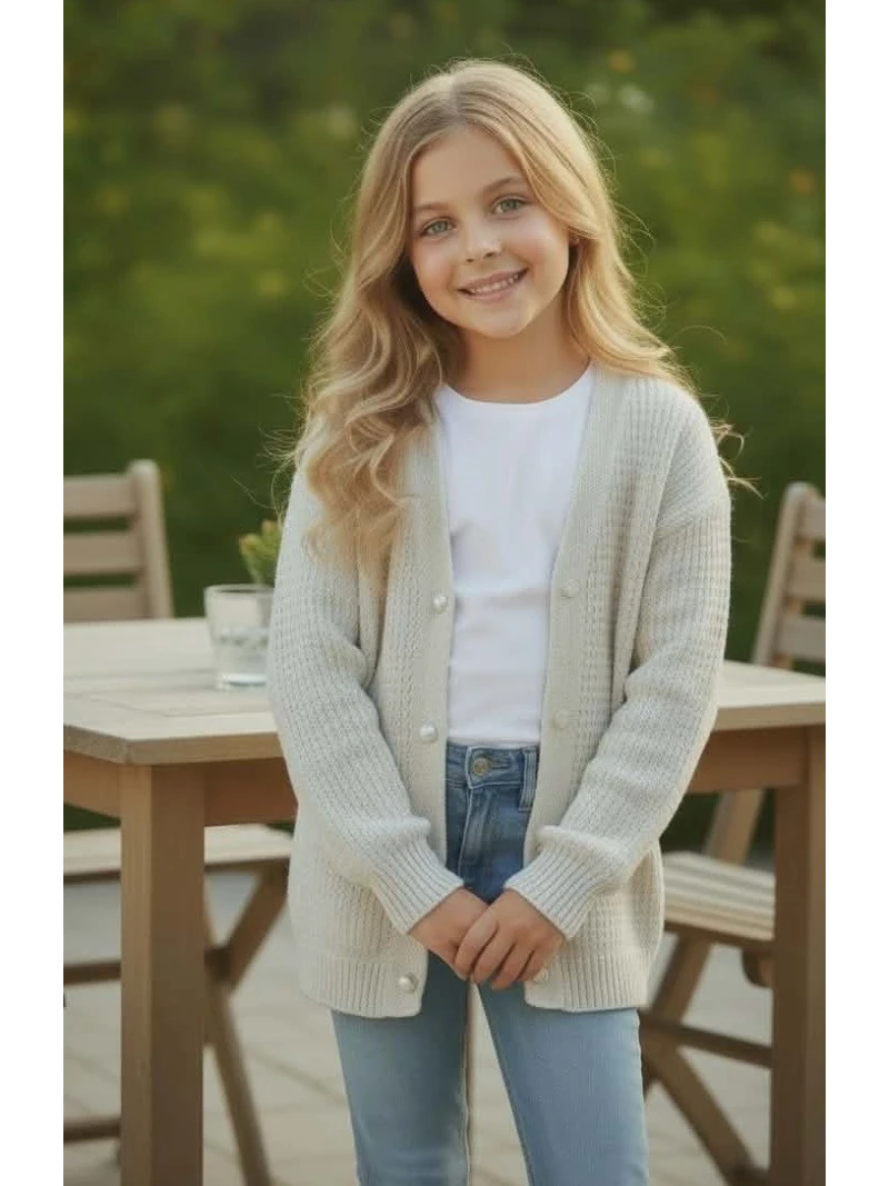 Dievčenský sveter na gombíky 2 farby