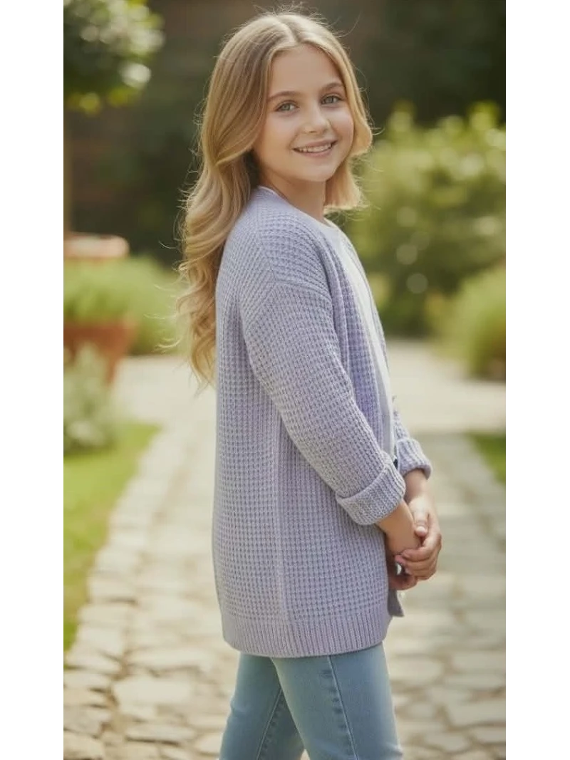 Dievčenský sveter na gombíky 2 farby