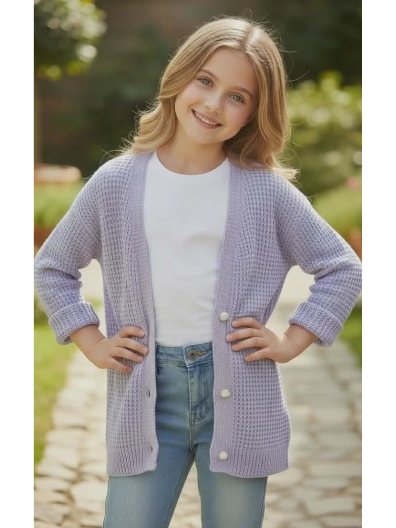 Dievčenský sveter na gombíky 2 farby