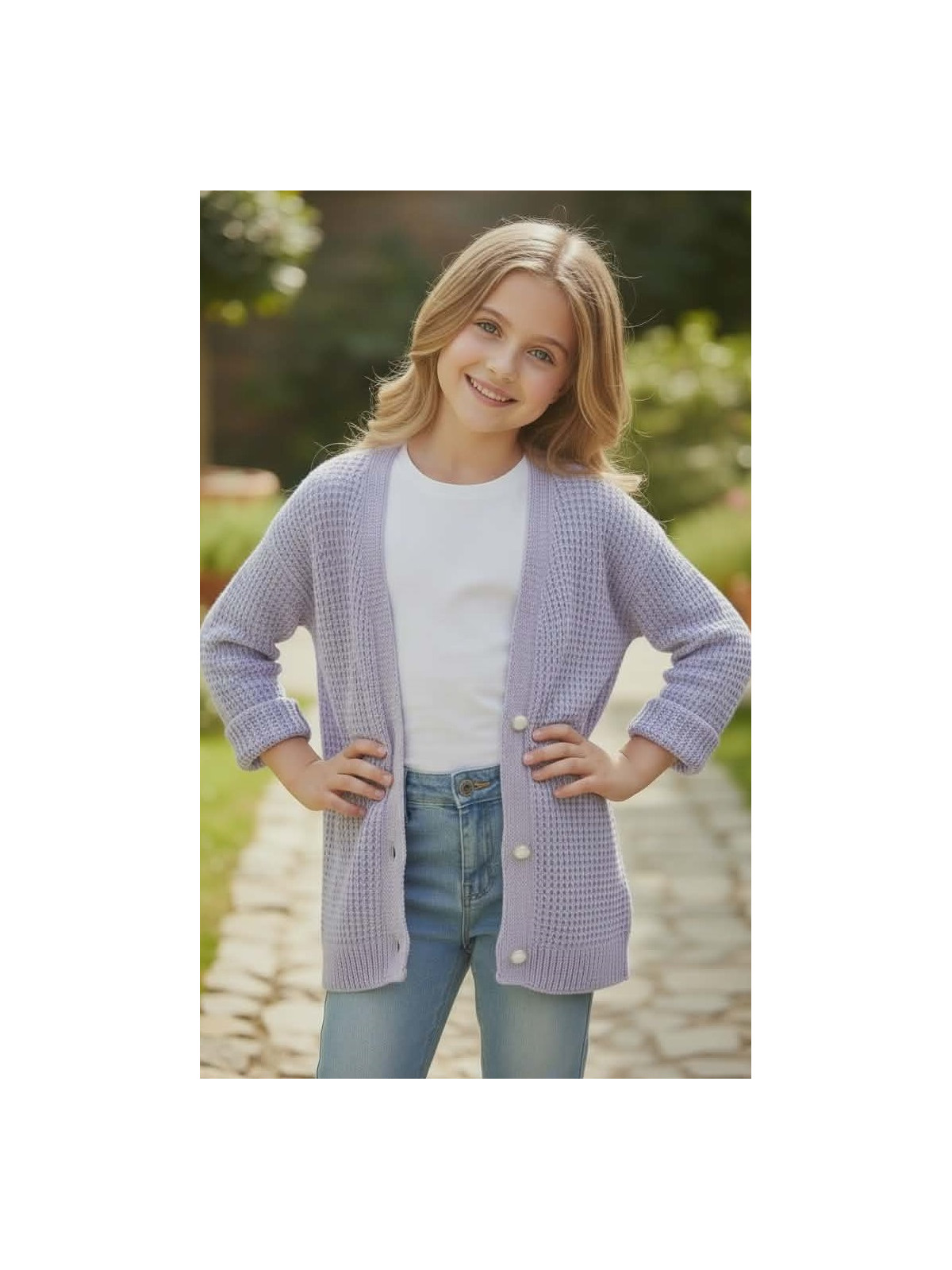 Dievčenský sveter na gombíky 2 farby