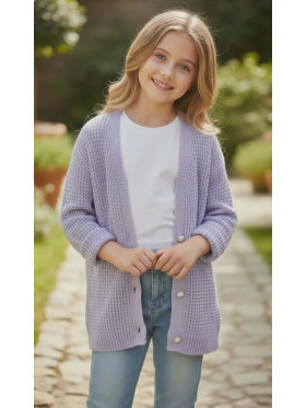 Dievčenský sveter na gombíky 2 farby