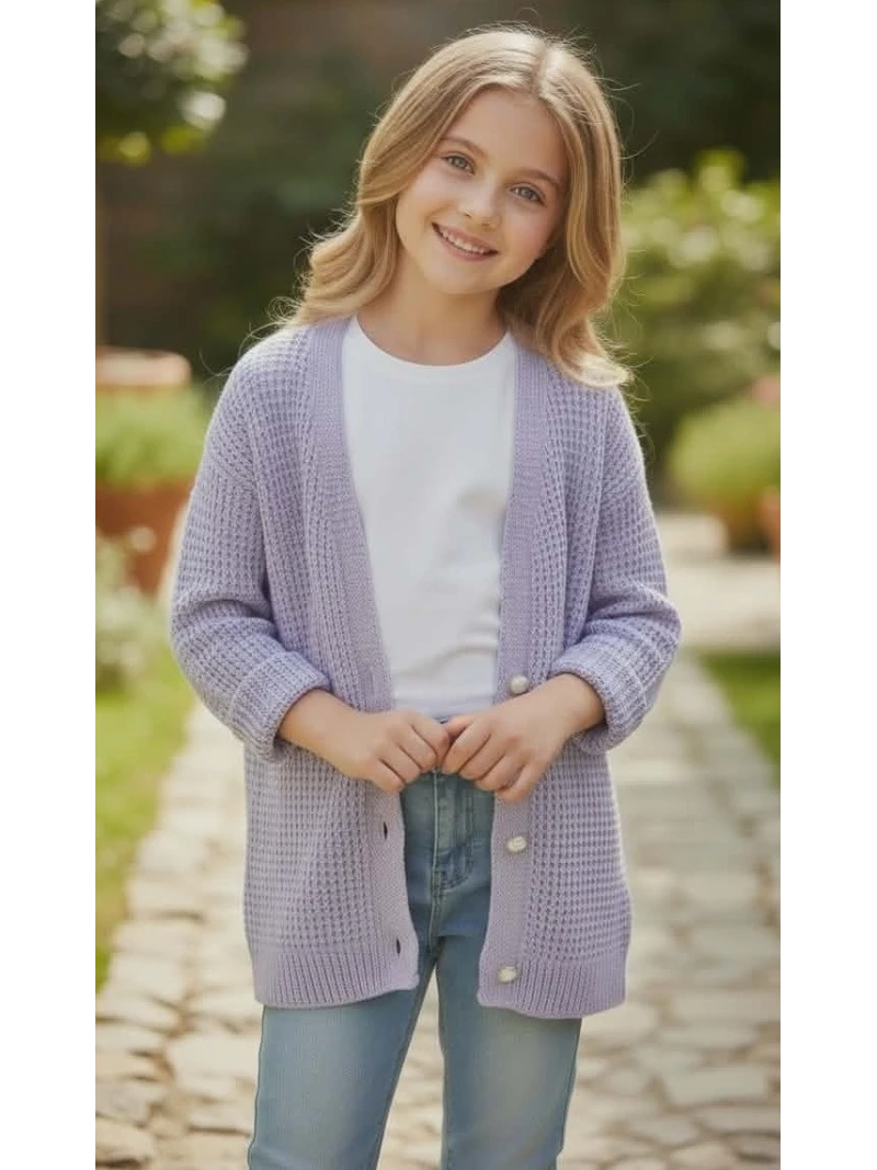 Dievčenský sveter na gombíky 2 farby