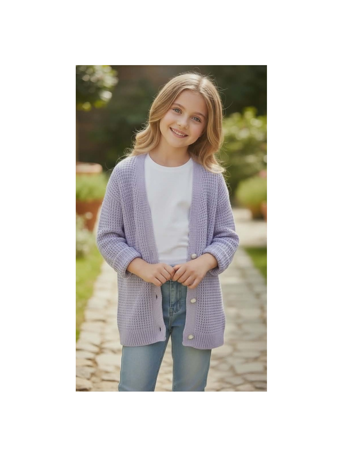 Dievčenský sveter na gombíky 2 farby