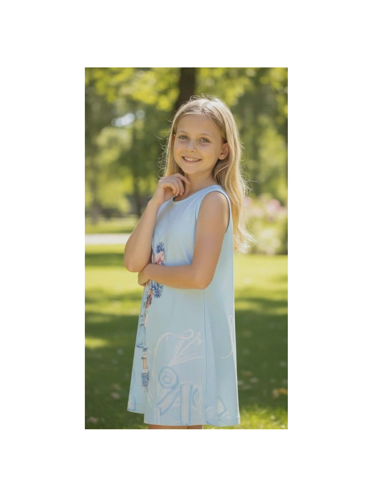 Dievčenská tunika s potlačou 2 farby