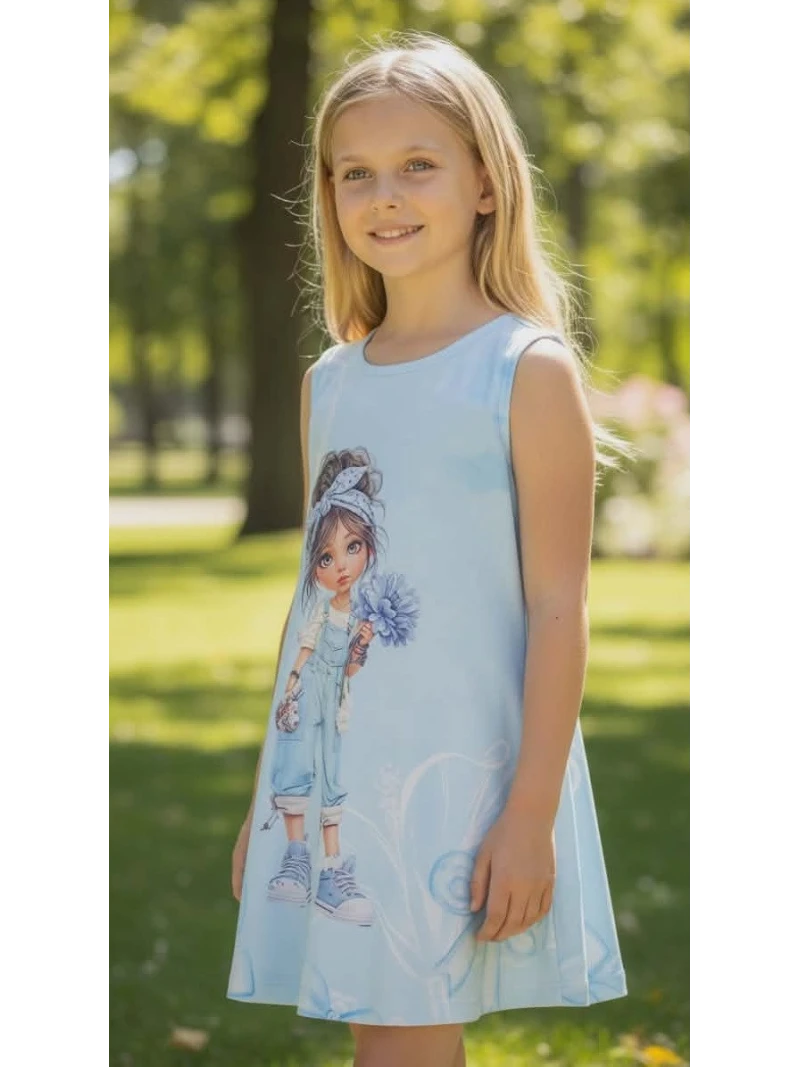 Dievčenská tunika s potlačou 2 farby