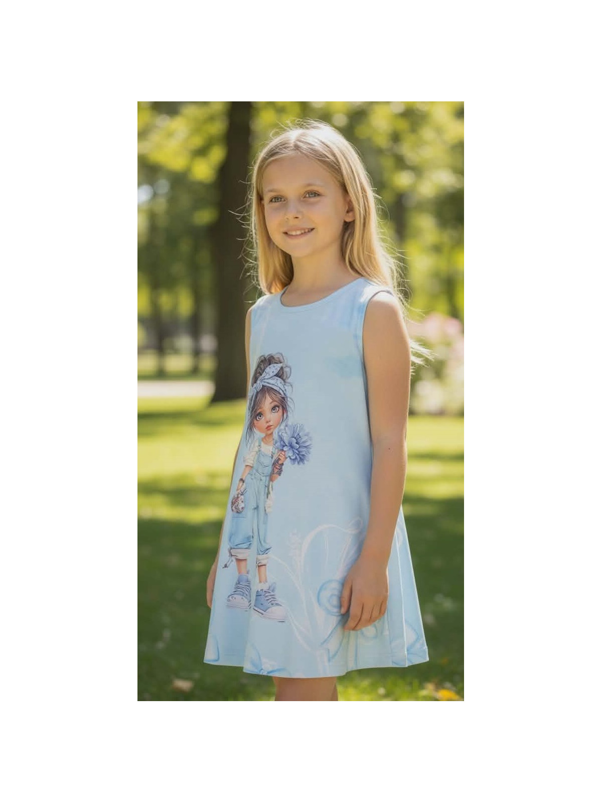 Dievčenská tunika s potlačou 2 farby