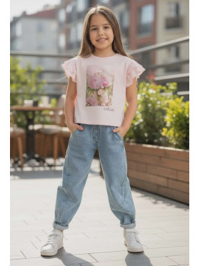 Dievčenské tričko s potlačou a zirkónmi Chill Out