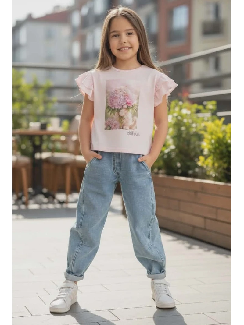 Dievčenské tričko s potlačou a zirkónmi Chill Out