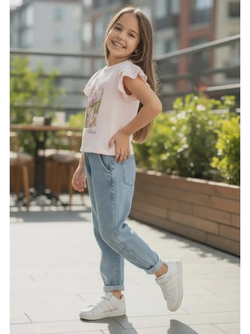 Dievčenské tričko s potlačou a zirkónmi Chill Out