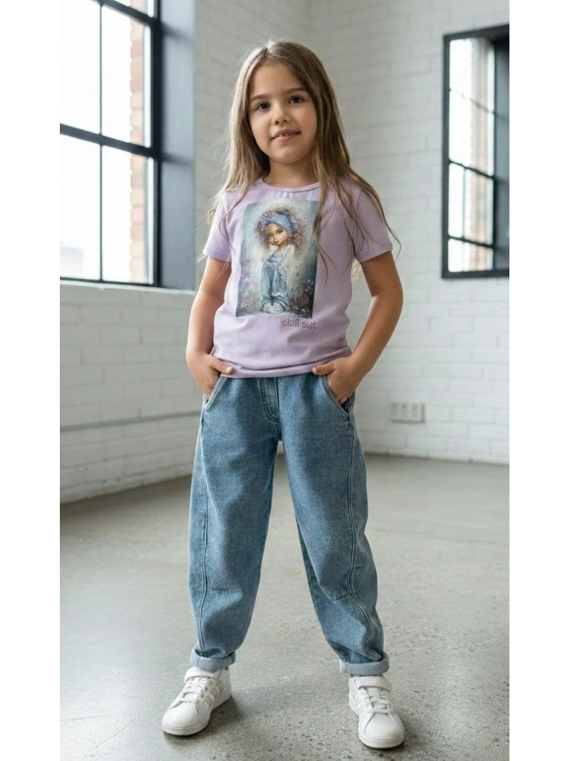 Dievčenské tričko s potlačou a zirkónmi Chill Out