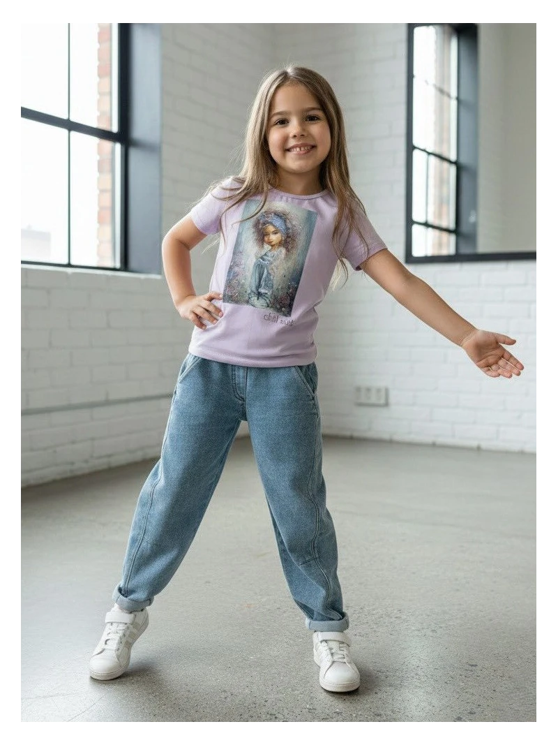 Dievčenské tričko s potlačou a zirkónmi Chill Out