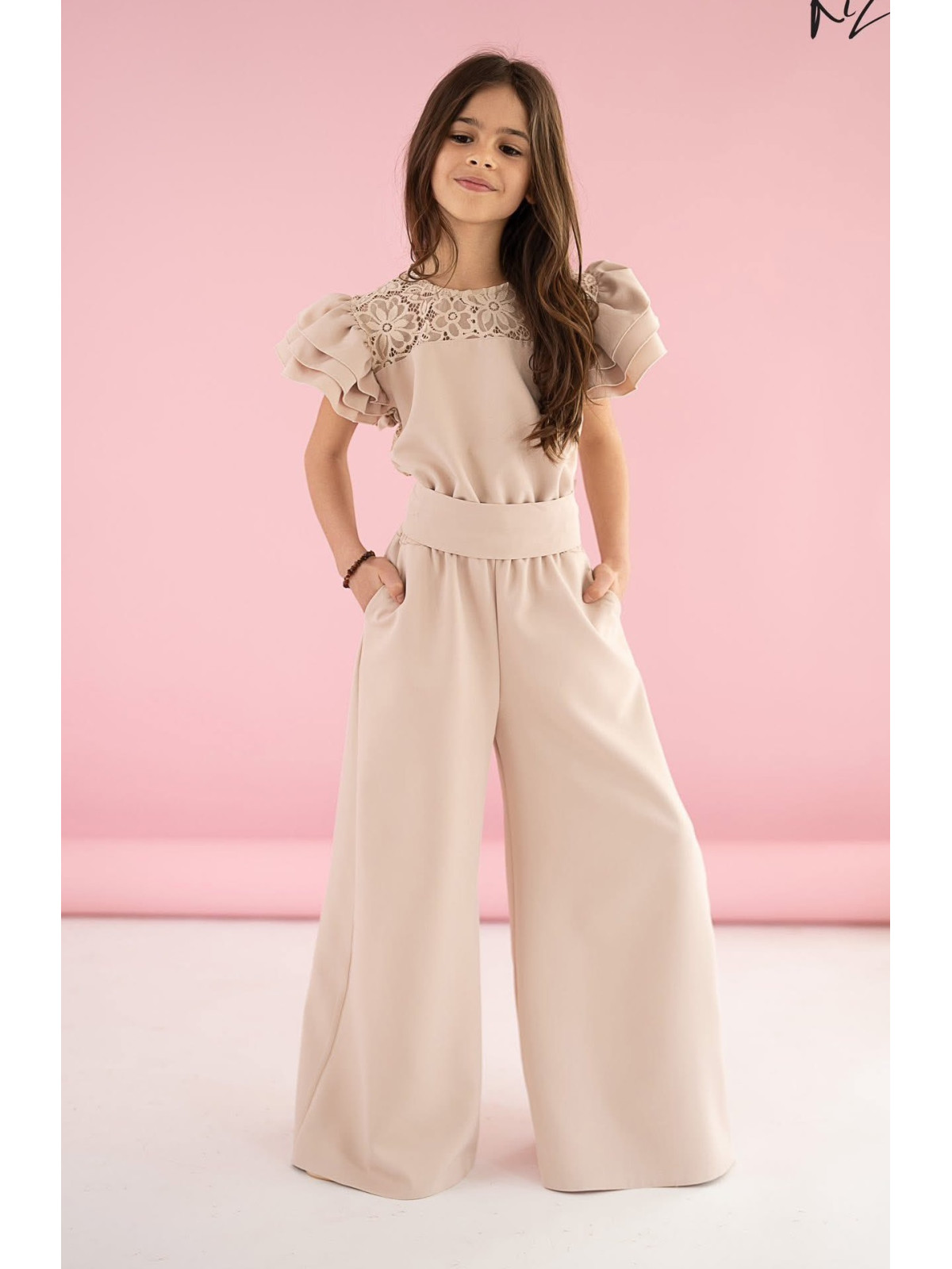 Dievčenský elegantný overal KIZ 2 farby