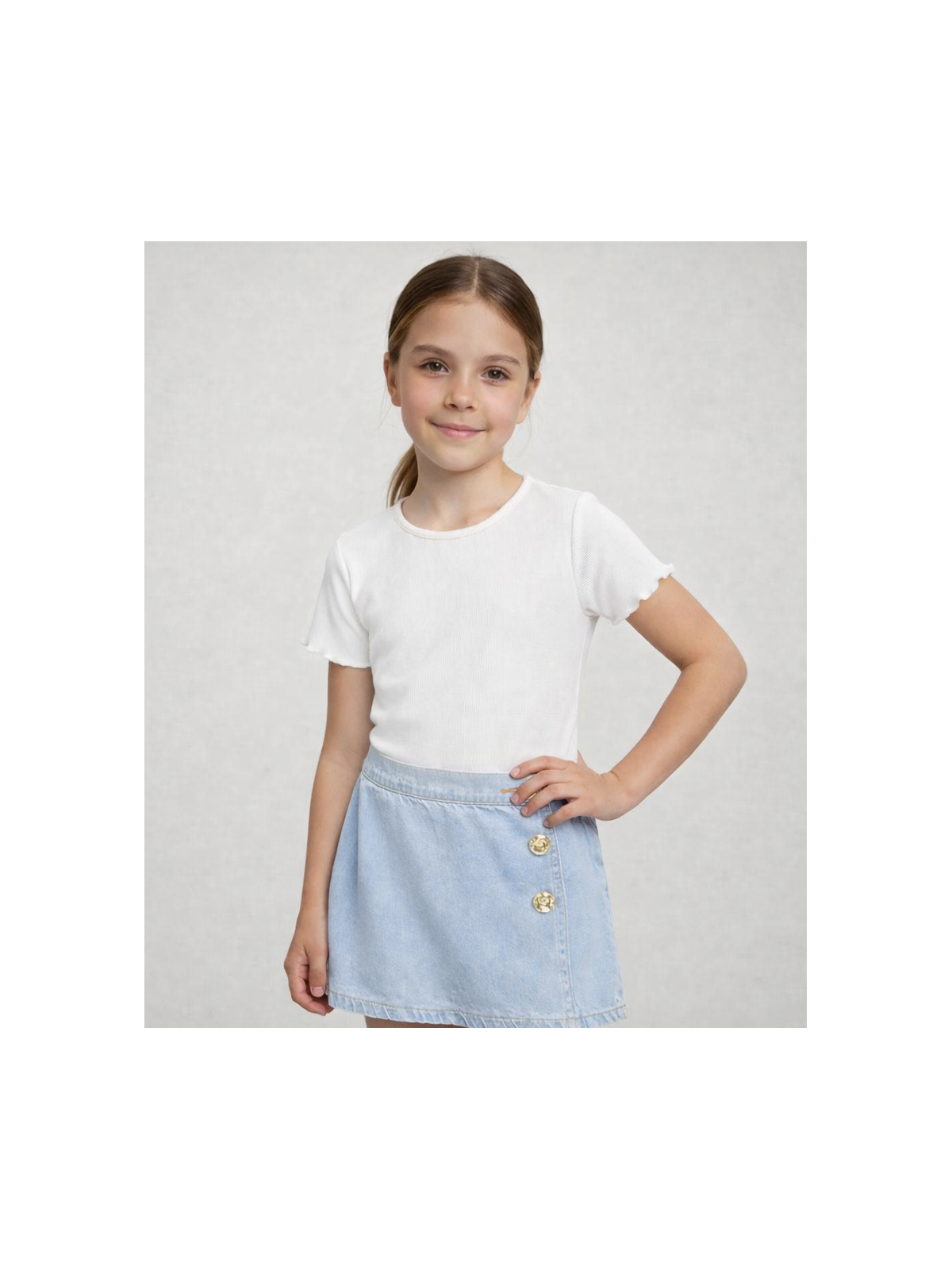 Dievčenské rifľové sukňokraťasy