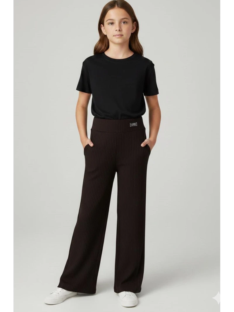 Dievčenské rebrované zvonové legíny 2 farby