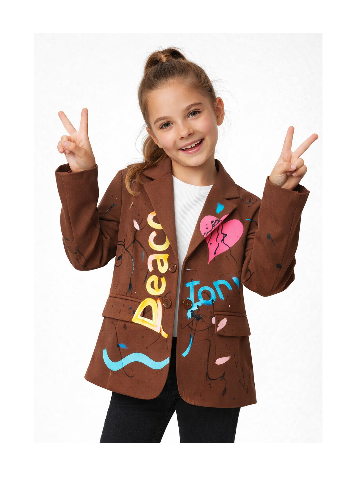 Dievčenské sako s potlačou 2 farby