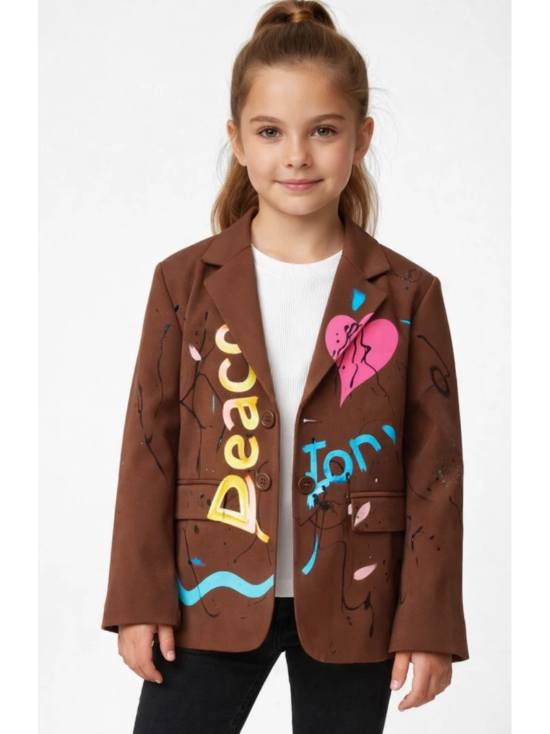Dievčenské sako s potlačou 2 farby