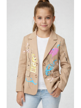 Dievčenské sako s potlačou 2 farby