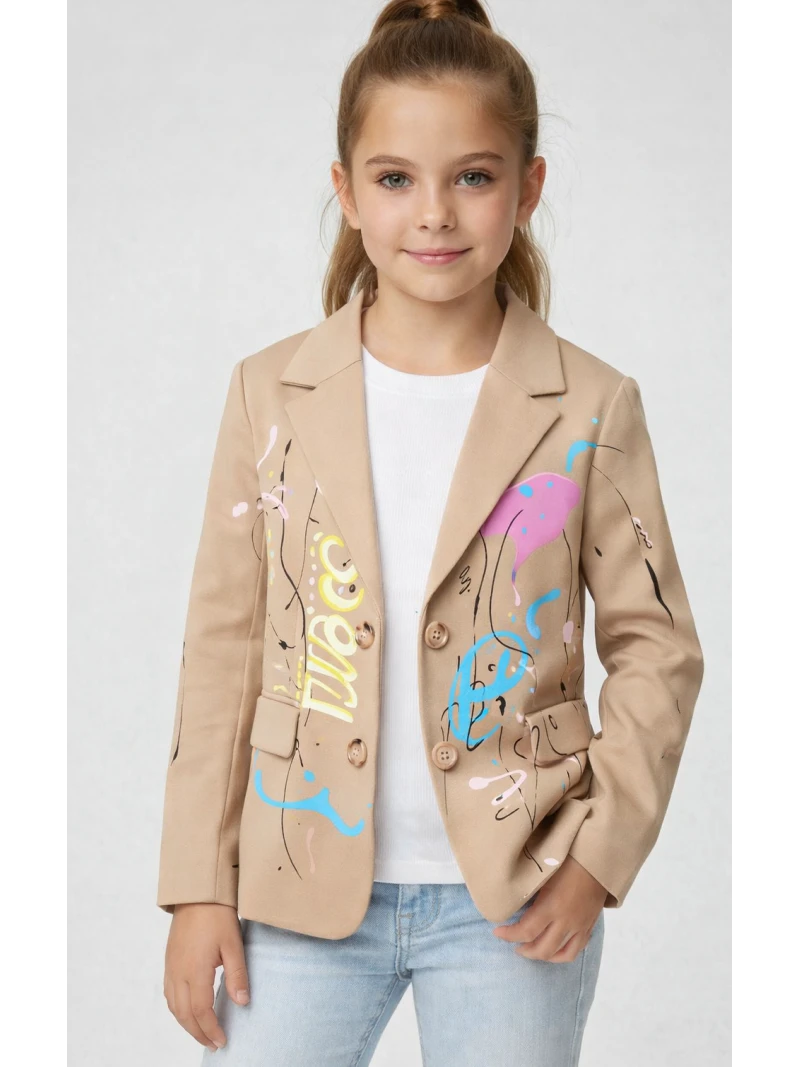 Dievčenské sako s potlačou 2 farby