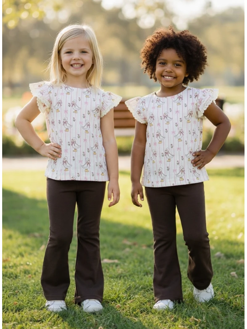 Dievčenské tričko s potlačou húsky