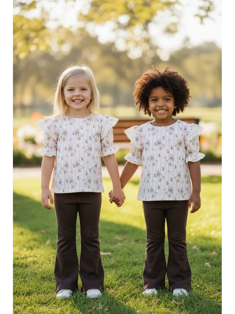 Dievčenské tričko s potlačou húsky