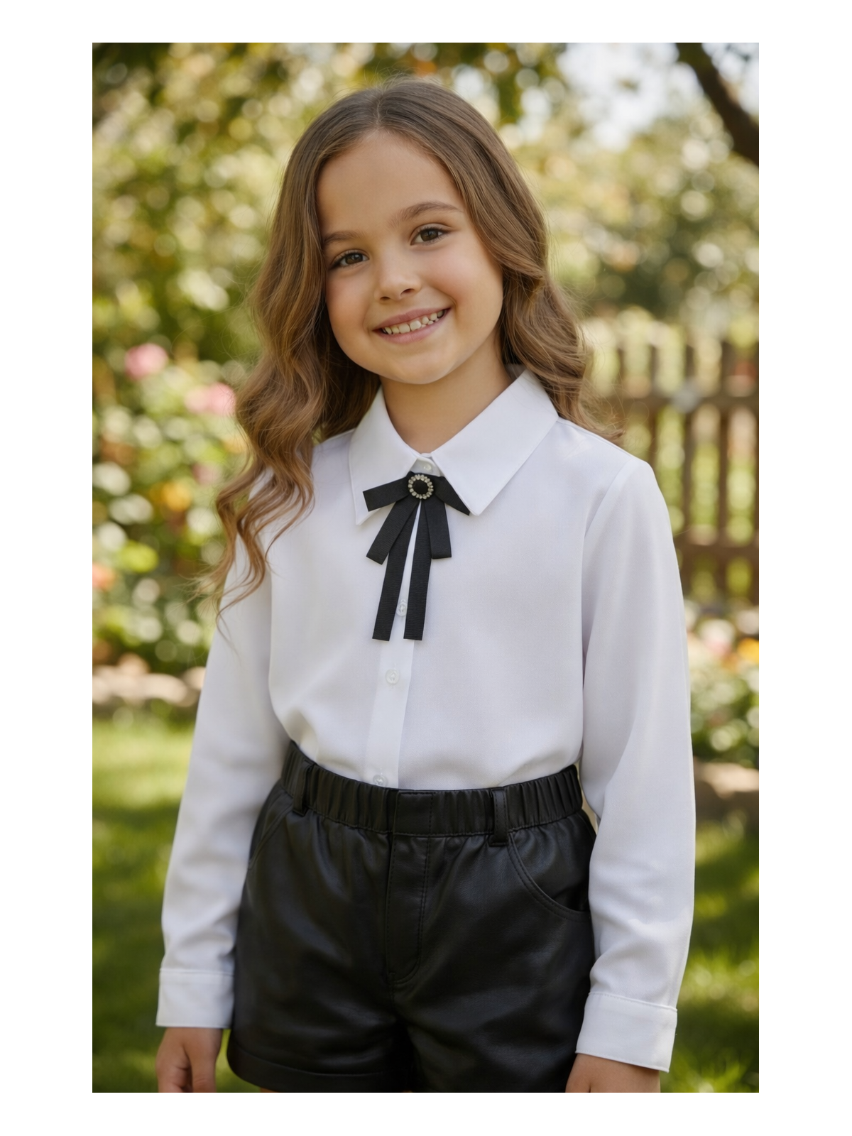 Dievčenská blúzka s brošňou