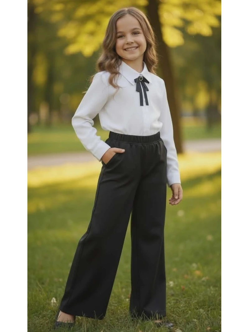 Dievčenské elegantné nohavice