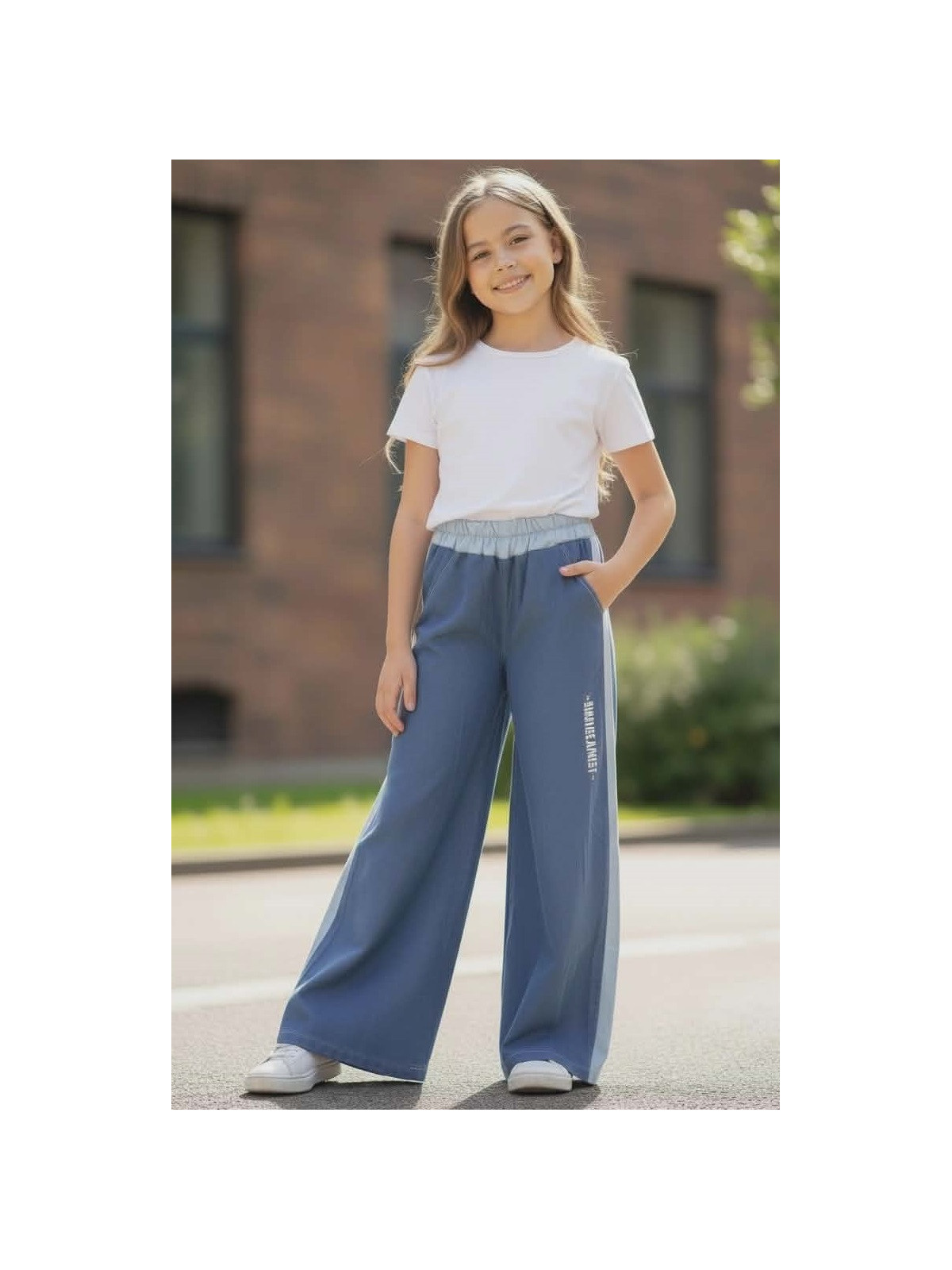 Dievčenské nohavice rifľového vzhľadu