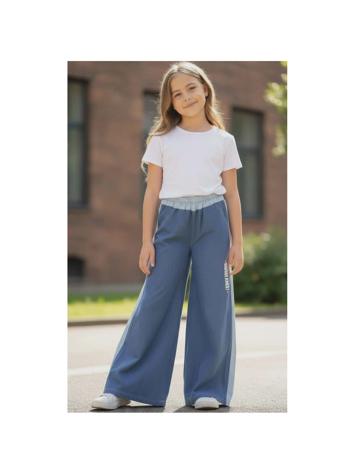 Dievčenské nohavice rifľového vzhľadu