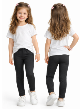 Dievčenské legíny jednofarebné čierne