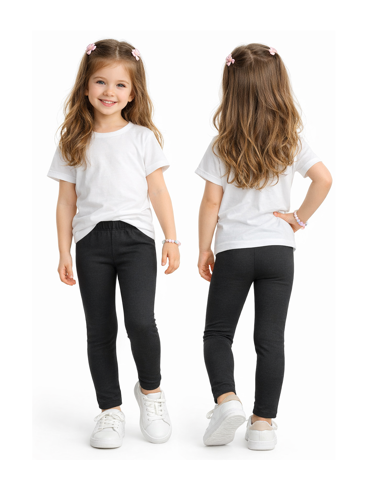 Dievčenské legíny jednofarebné čierne