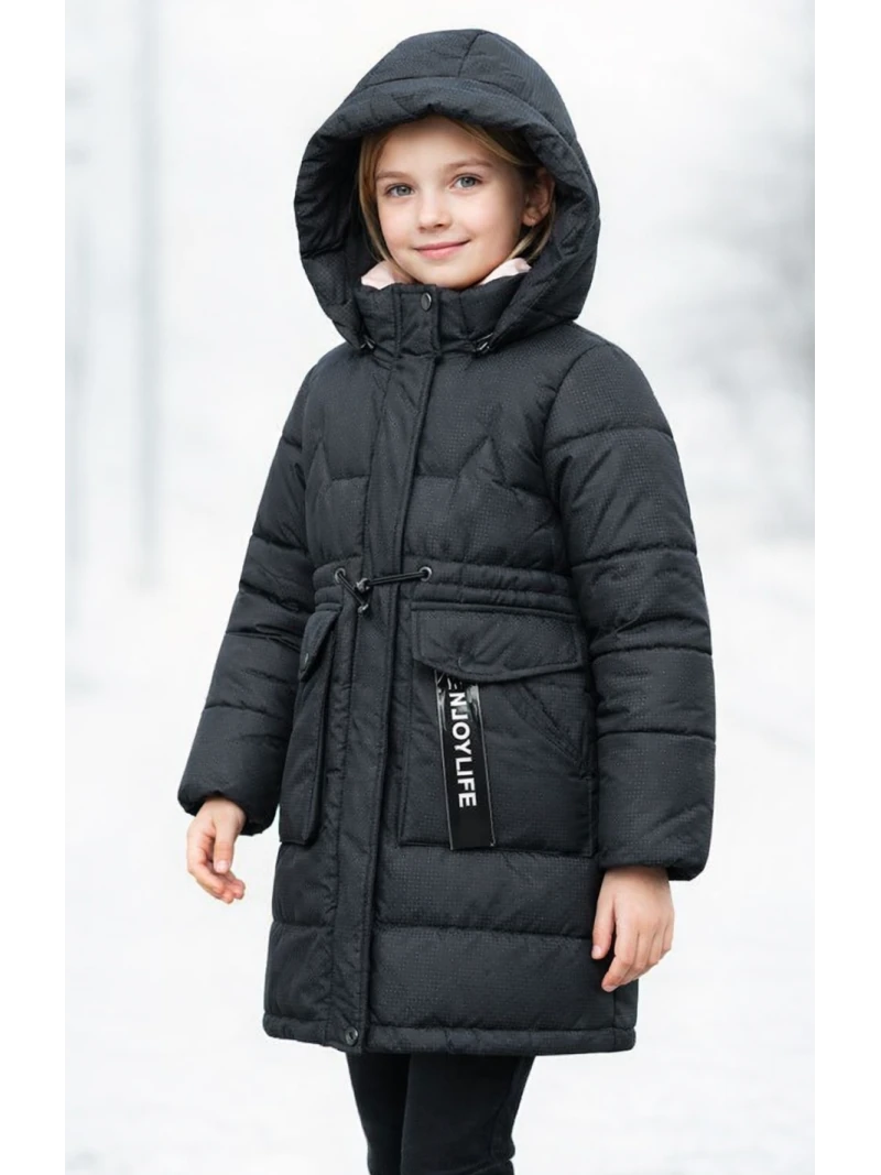 Dievčenská zimná bunda dlhšia