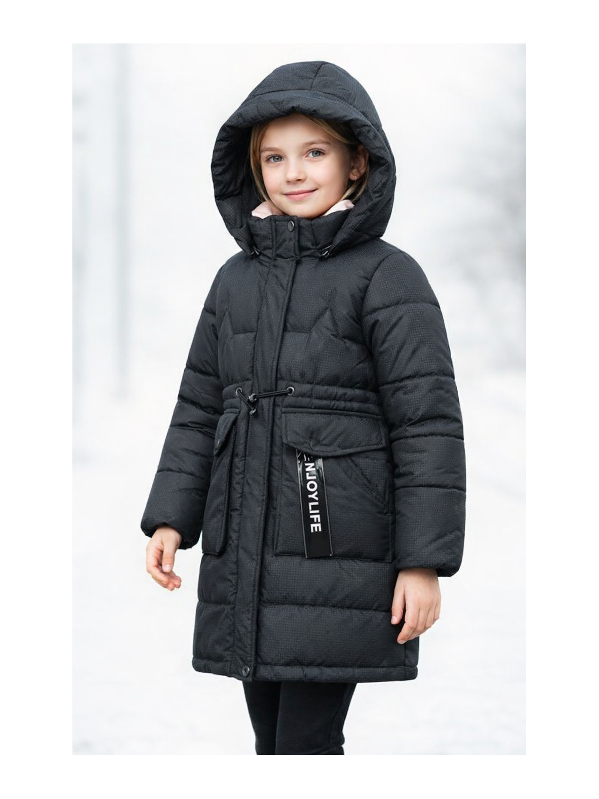 Dievčenská zimná bunda dlhšia