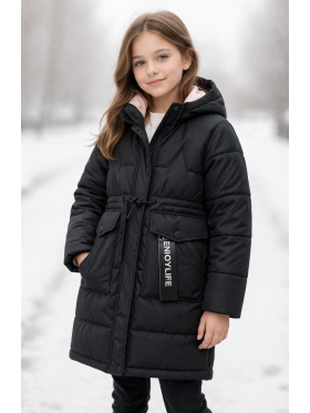 Dievčenská zimná bunda dlhšia