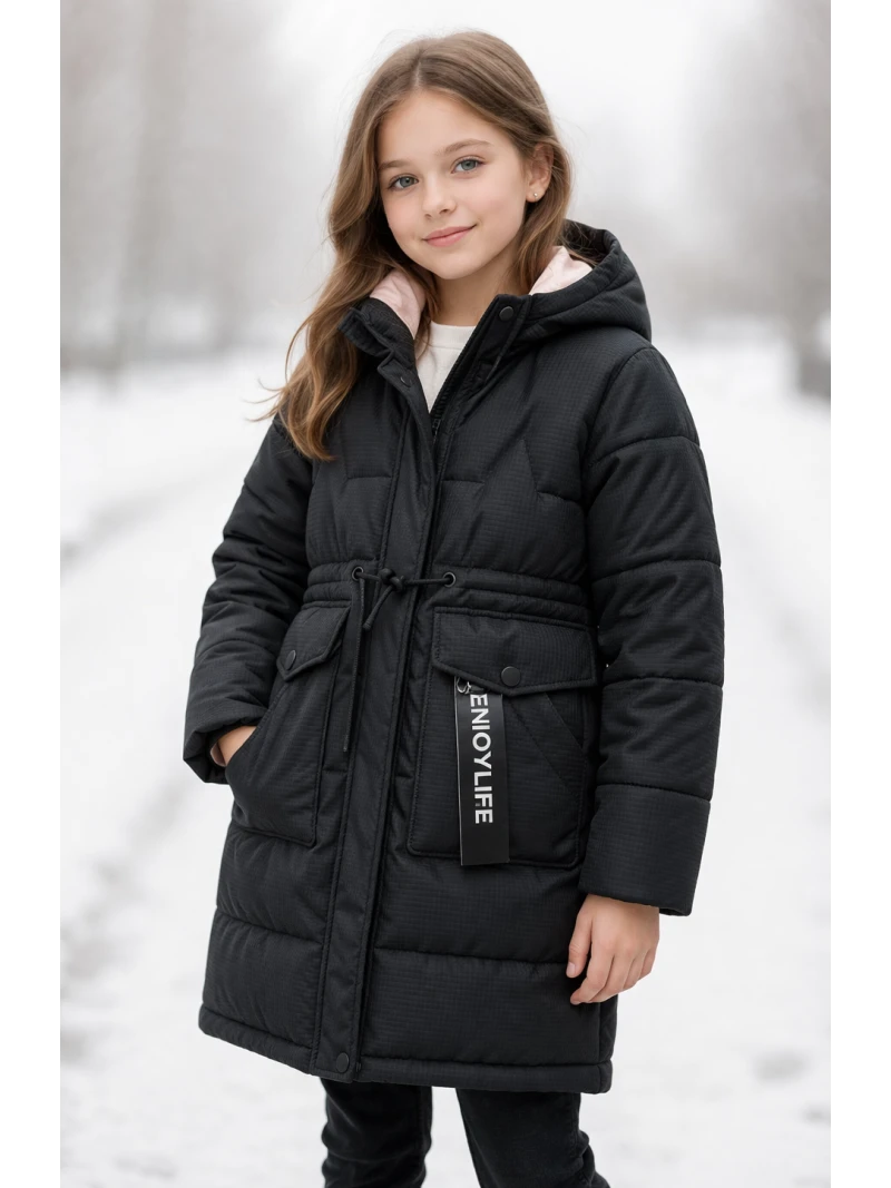 Dievčenská zimná bunda dlhšia